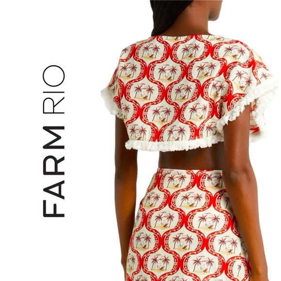 FARM Rio Summer Beach Linen Blouse - Picture 4 of 16